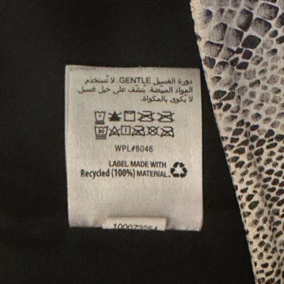 Women's L Bar lll Faux Suede Snakeskin Skirt Cream Gray Black Studded Detail - Picture 7 of 7